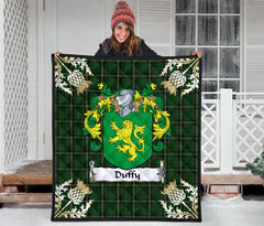 Duffy Tartan Crest Premium Quilt - Gold Thistle Style