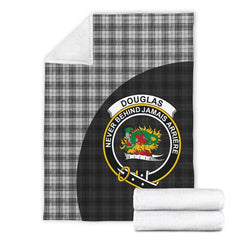 Douglas Grey Modern Tartan Crest Blanket Wave Style