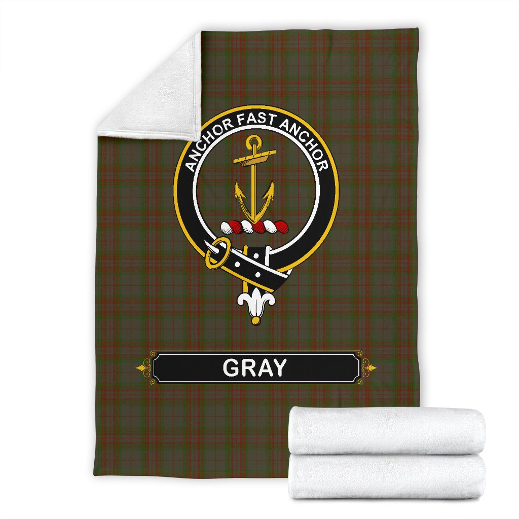 Gray Family Tartan Crest Blanket - 3 Sizes