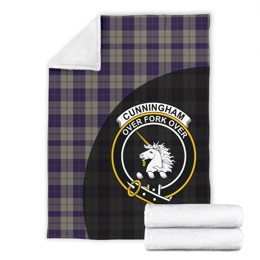 Cunningham Dress Blue Dancers Tartan Crest Blanket - 3 Sizes