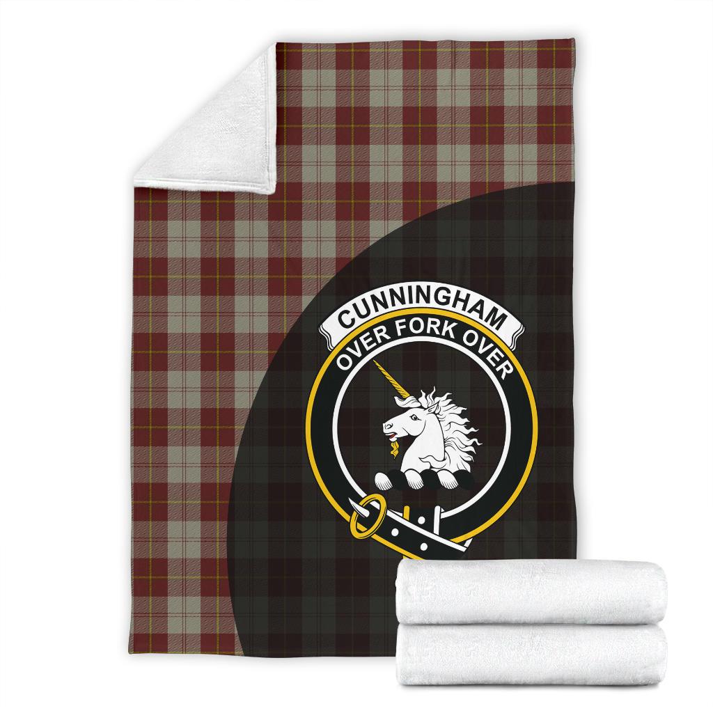 Cunningham Burgundy Dancers Tartan Crest Blanket - 3 Sizes