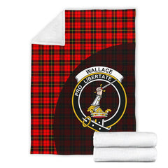 Wallace Hunting - Red Tartan Crest Blankets Wave Style