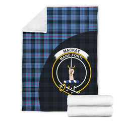 MacKay Blue Tartan Crest Blanket Wave Style