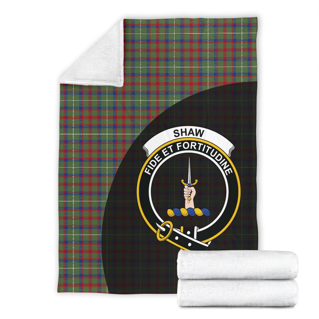 Shaw Green Modern Tartan Crest Blanket Wave Style