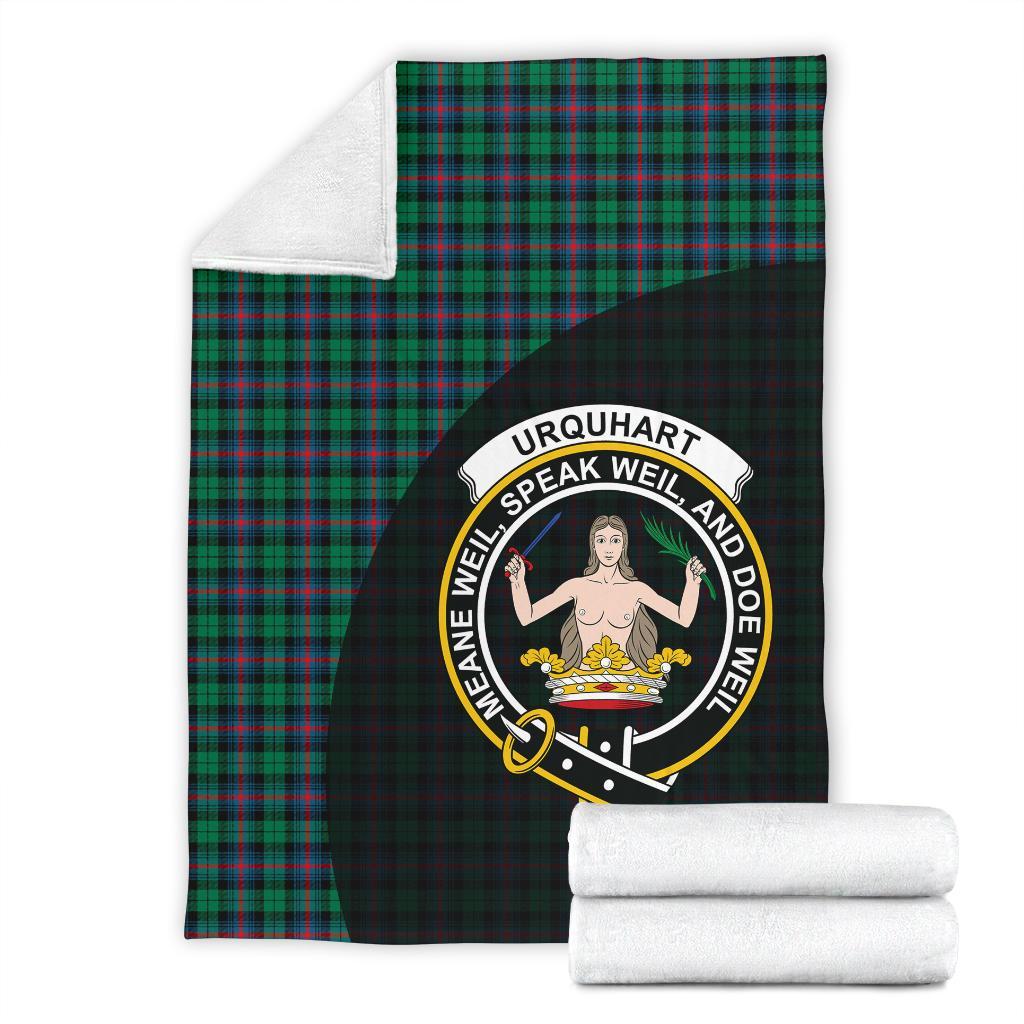 Urquhart Broad Red Ancient Tartan Crest Blanket Wave Style