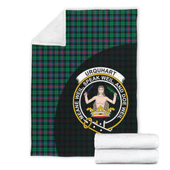 Urquhart Broad Red Ancient Tartan Crest Blanket Wave Style