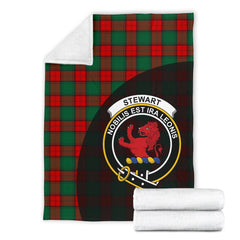 Stewart Atholl Modern Tartan Crest Blanket Wave Style