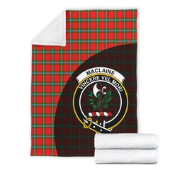 MacLaine of Loch Buie Tartan Crest Blanket Wave Style