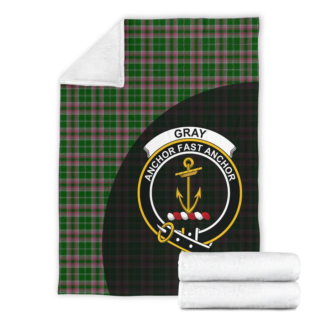 Gray Hunting Tartan Crest Blanket Wave Style