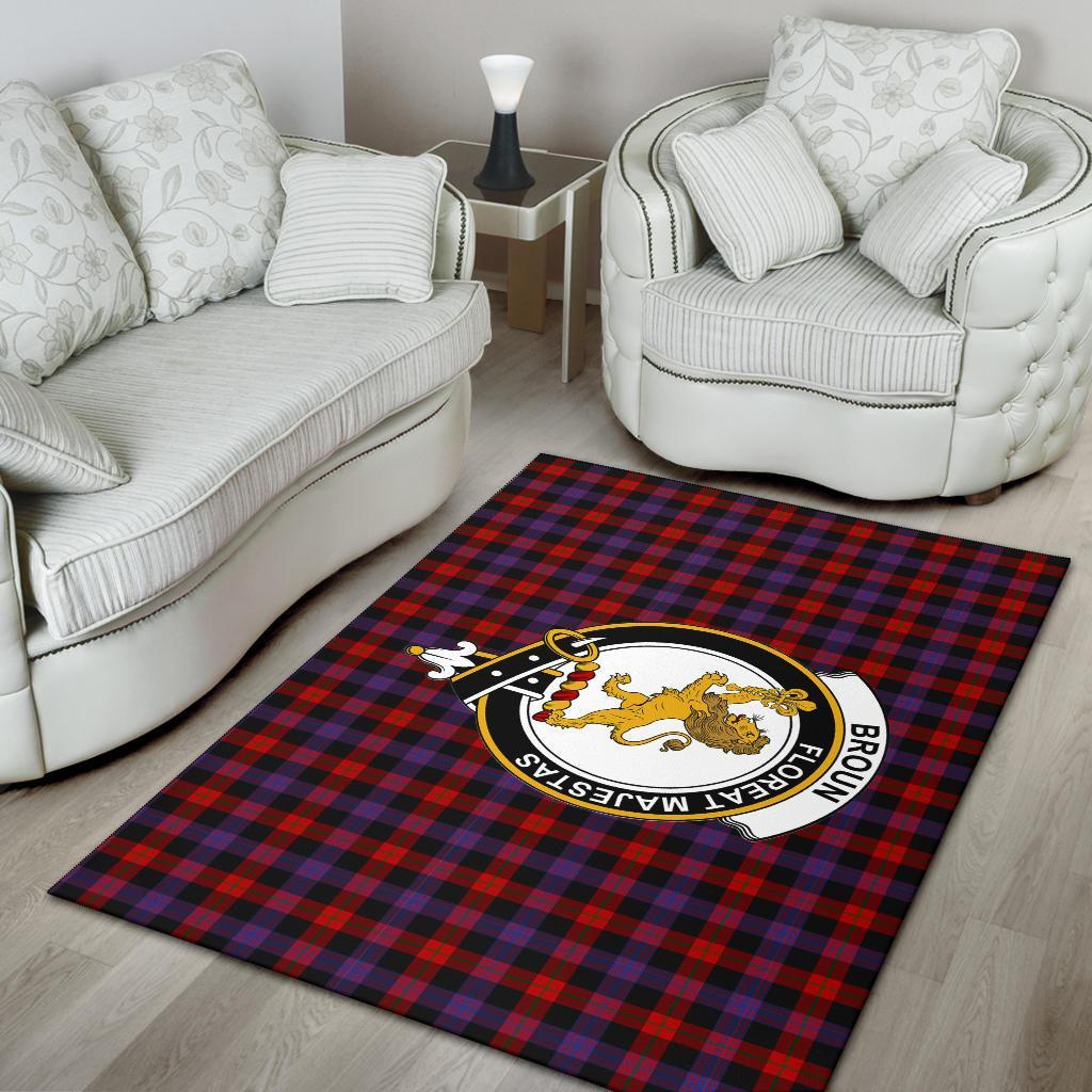 Broun Tartan Crest Area Rug