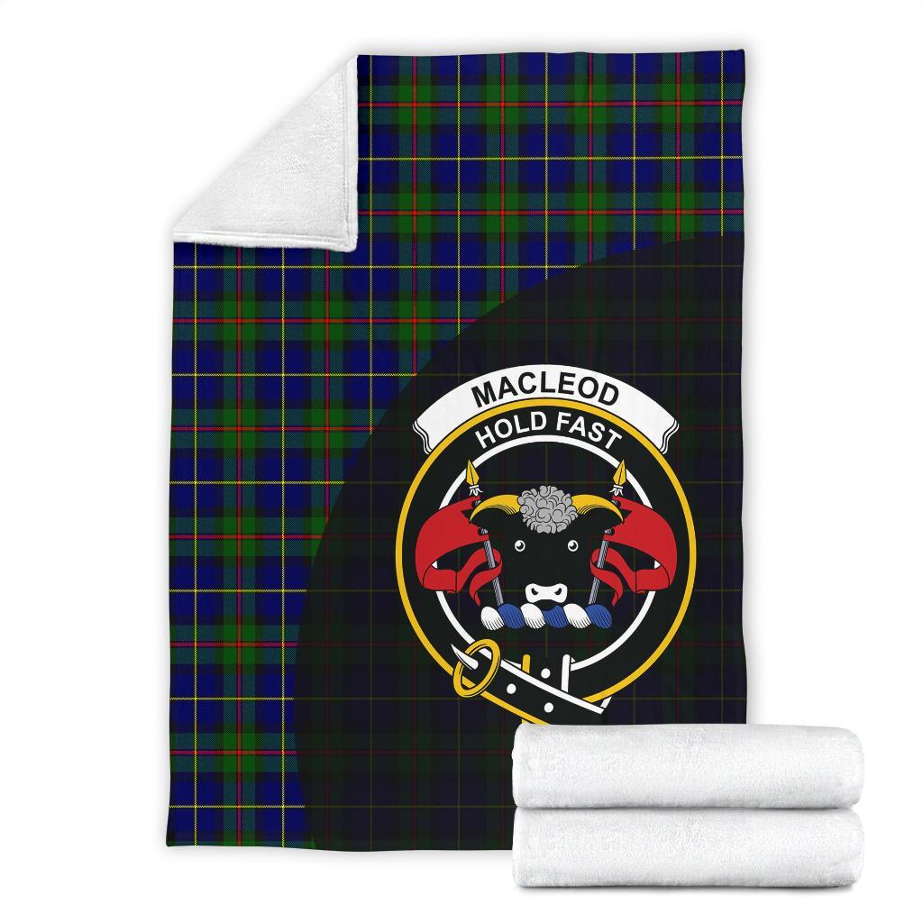 MacLeod of Harris Modern Tartan Crest Blanket Wave Style