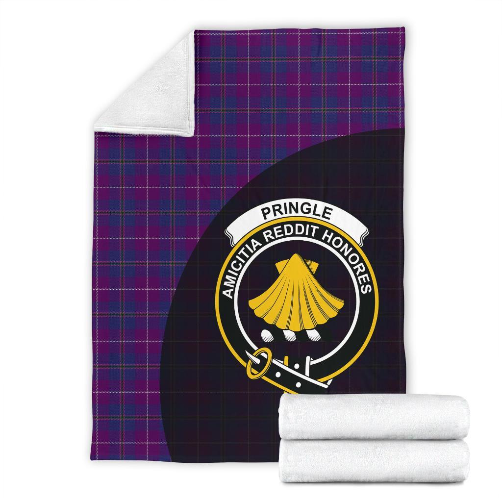 Pride of Glencoe Tartan Crest Blanket Wave Style