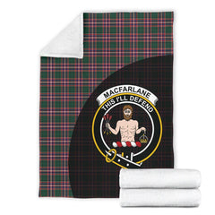 MacFarlane Hunting Modern Tartan Crest Blanket Wave Style