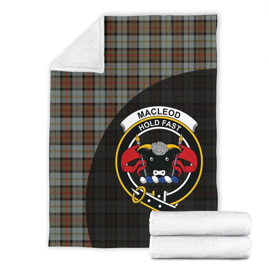 MacLeod of Harris Weathered Tartan Crest Blanket Wave Style