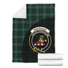 MacAulay Hunting Ancient Tartan Crest Blanket Wave Style