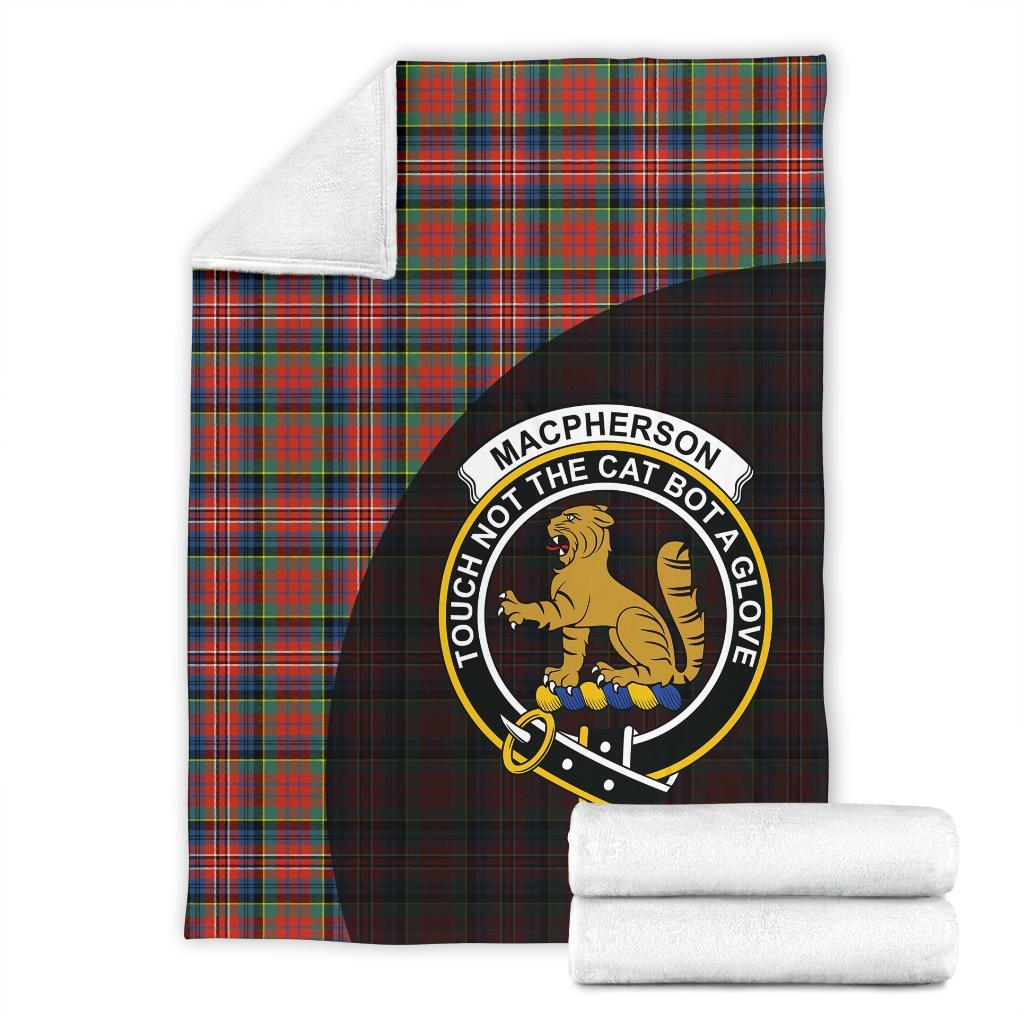 MacPherson Ancient Tartan Crest Blanket Wave Style