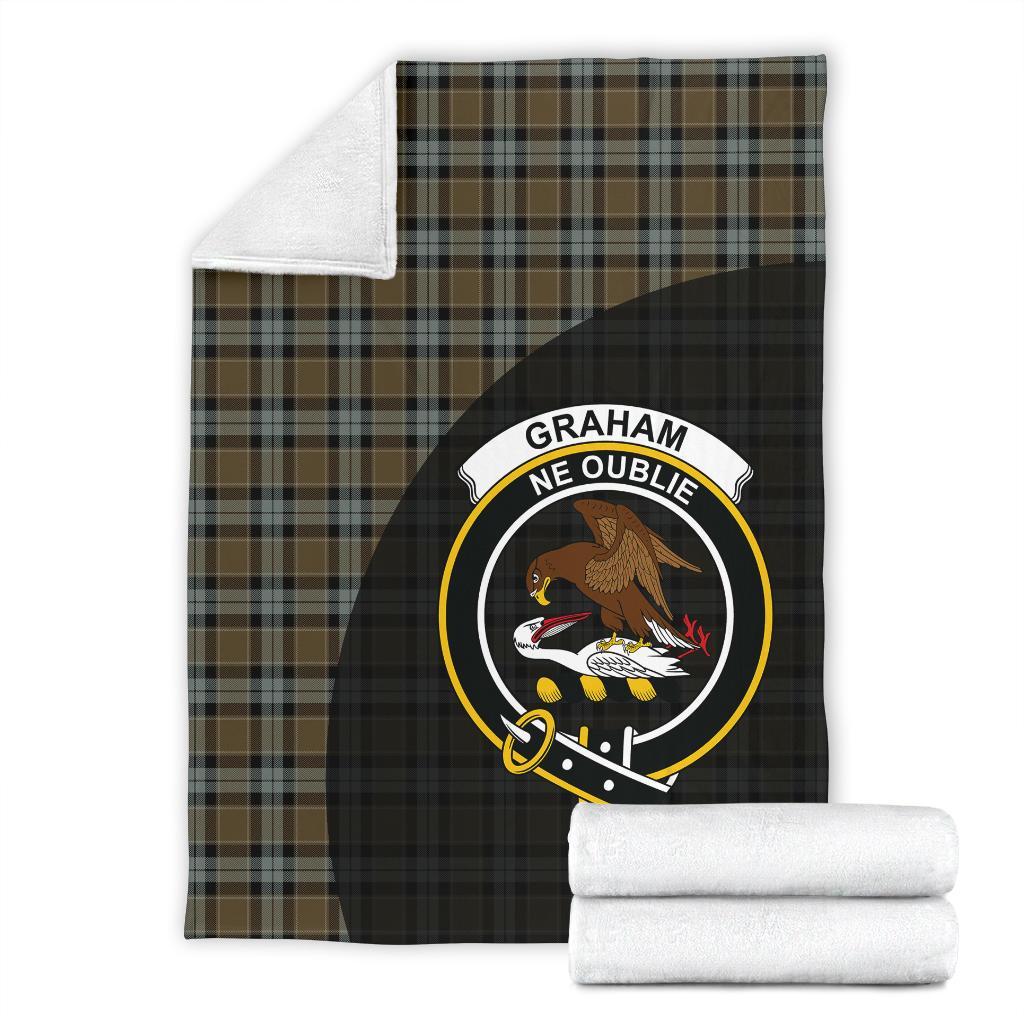 Graham of Menteith Weathered Tartan Crest Blanket Wave Style