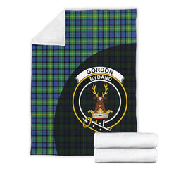 Gordon Old Ancient Tartan Crest Blanket Wave Style