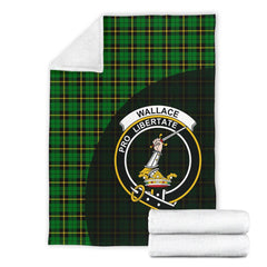 Wallace Hunting - Green Tartan Crest Blanket Wave Style