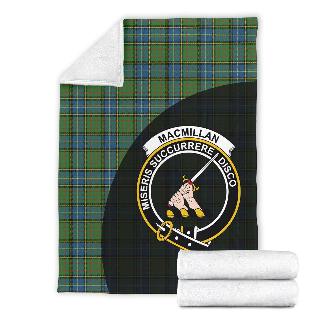 MacMillan Hunting Ancient Tartan Crest Blanket Wave Style