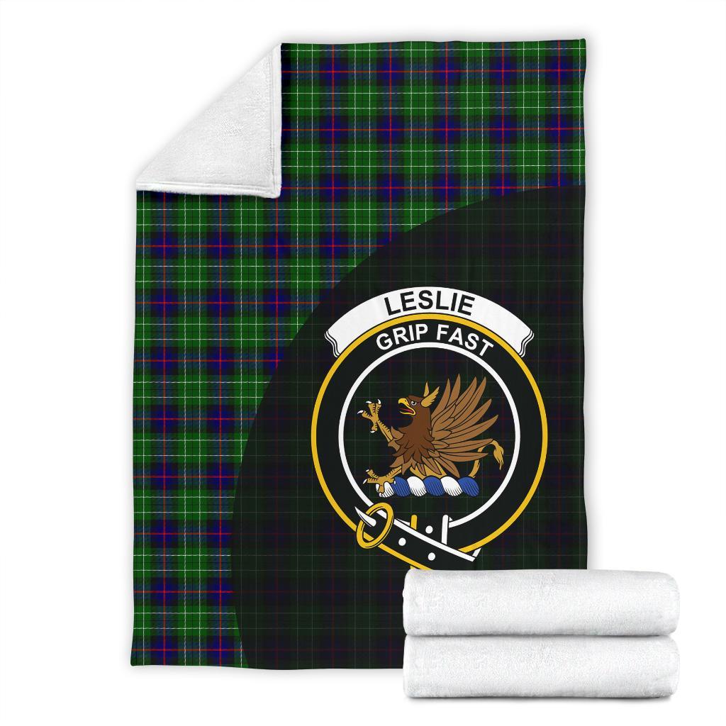 Leslie Hunting Tartan Crest Blanket Wave Style