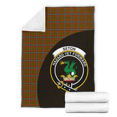 Seton Hunting Modern Tartan Crest Blanket Wave Style