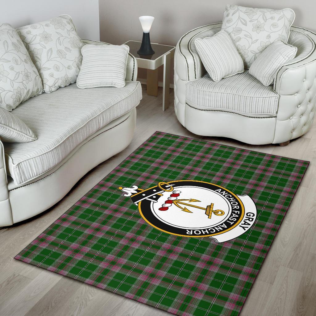 Gray Tartan Crest Area Rug