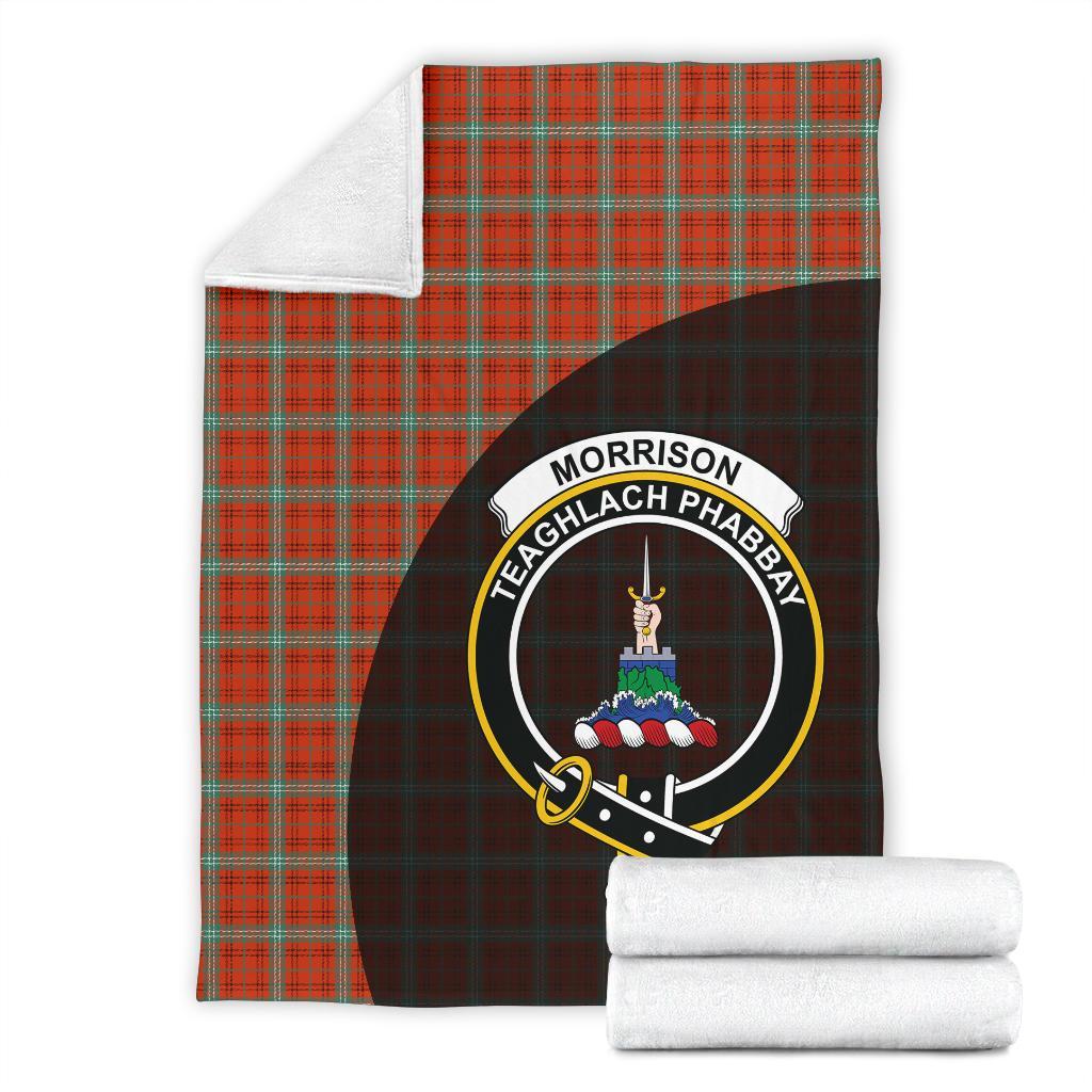 Morrison Red Ancient Tartan Crest Blanket Wave Style