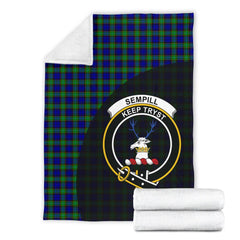 Sempill Modern Tartan Crest Blanket Wave Style