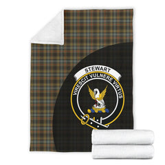 Stewart Hunting Weathered Tartan Crest Blanket Wave Style