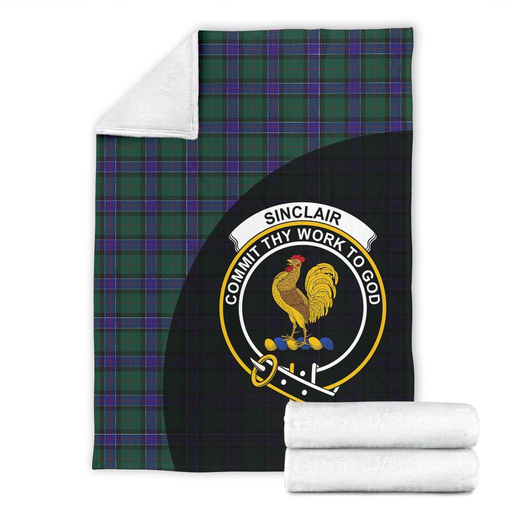 Sinclair Hunting Modern Tartan Crest Blanket Wave Style