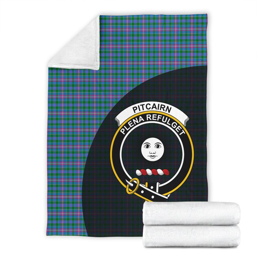 Pitcairn Hunting Tartan Crest Blanket Wave Style