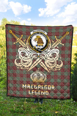 MacGregor Hunting Ancient Tartan Crest Legend Gold Royal Premium Quilt - SP