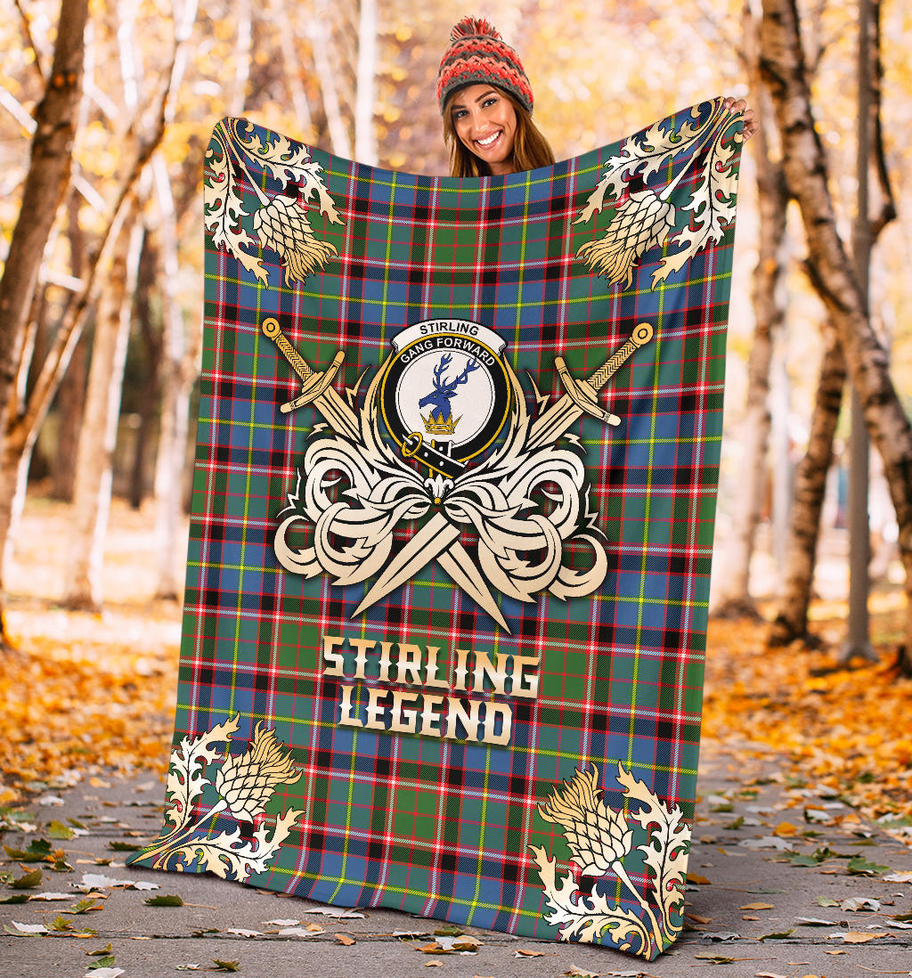 Stirling Bannockburn Tartan Gold Courage Symbol Blanket - SP