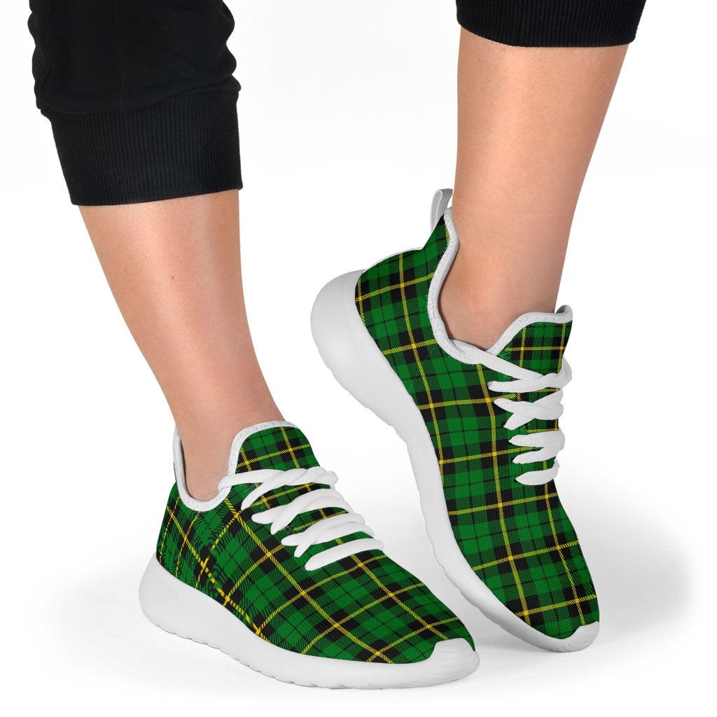 Wallace Hunting - Green Tartan Mesh Knit Sneakers