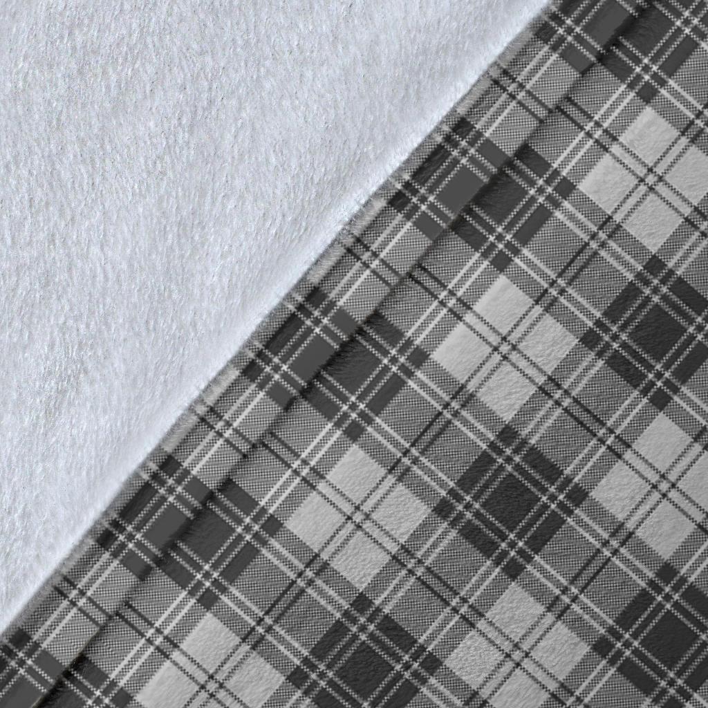 Douglas Grey Modern Tartan Crest Blanket Wave Style