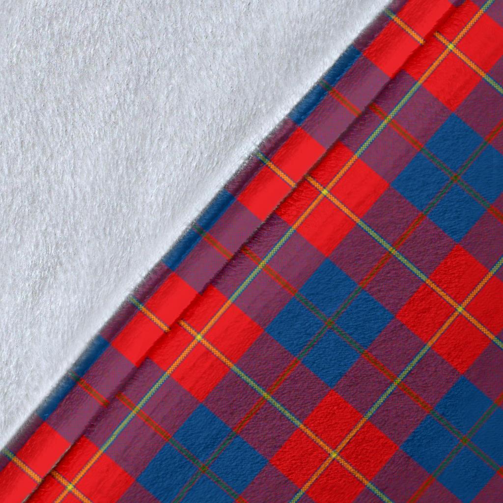 Galloway Red Tartan Crest Blanket Wave Style