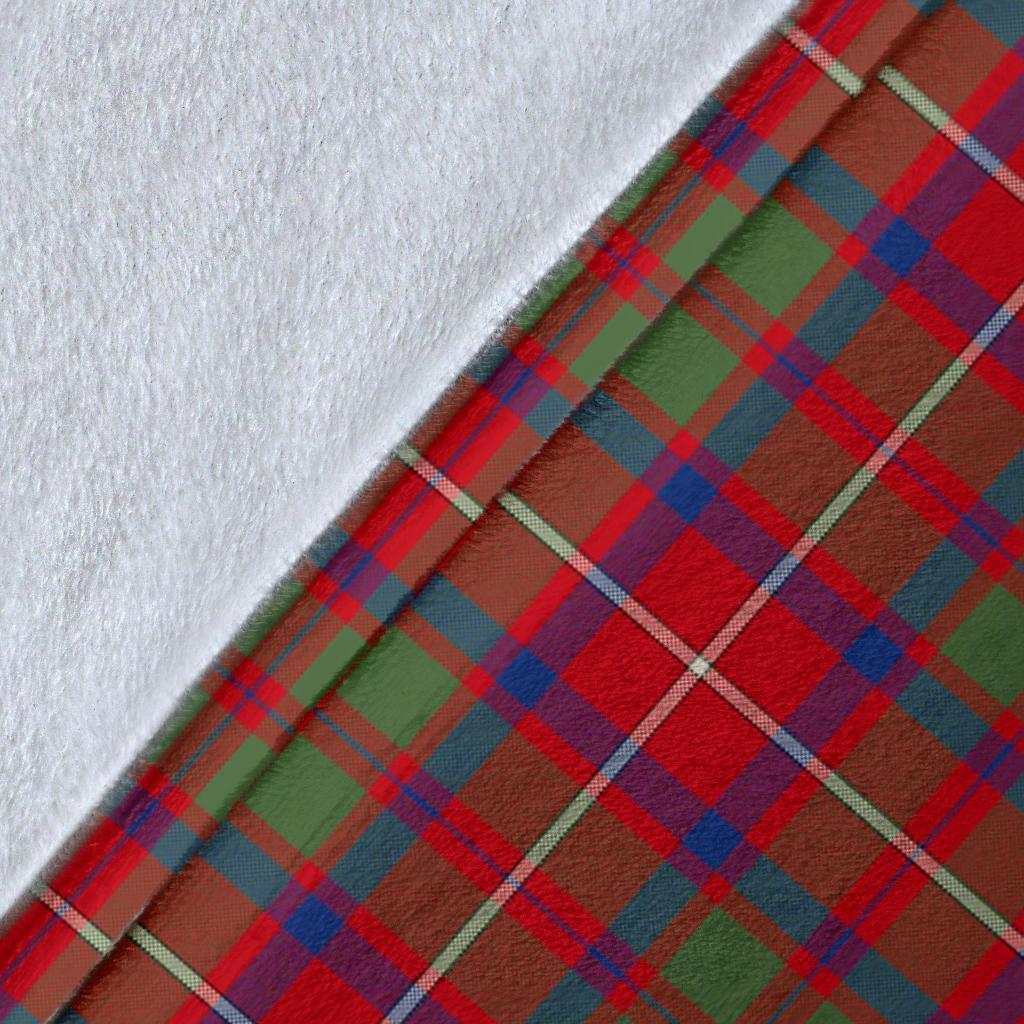 Shaw Red Modern Tartan Crest Blanket Wave Style