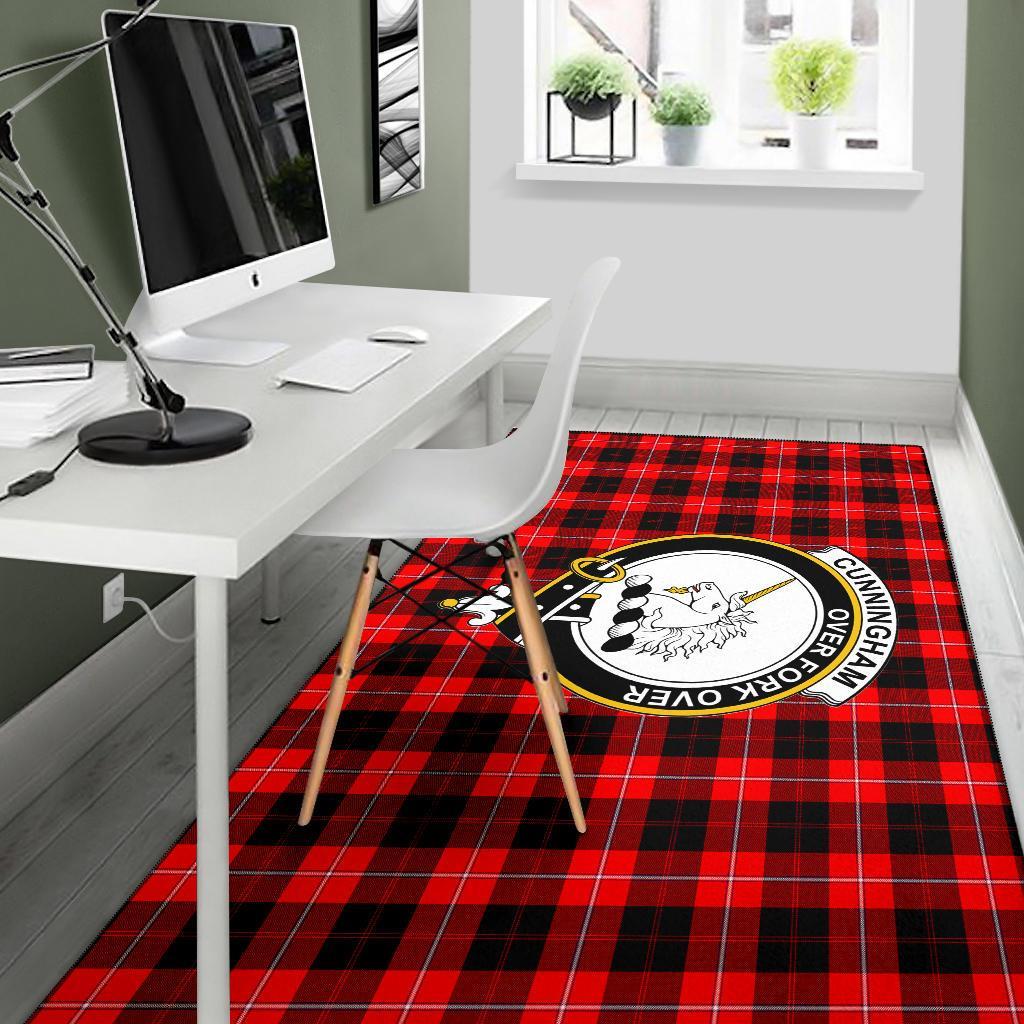 Cunningham Tartan Crest Area Rug