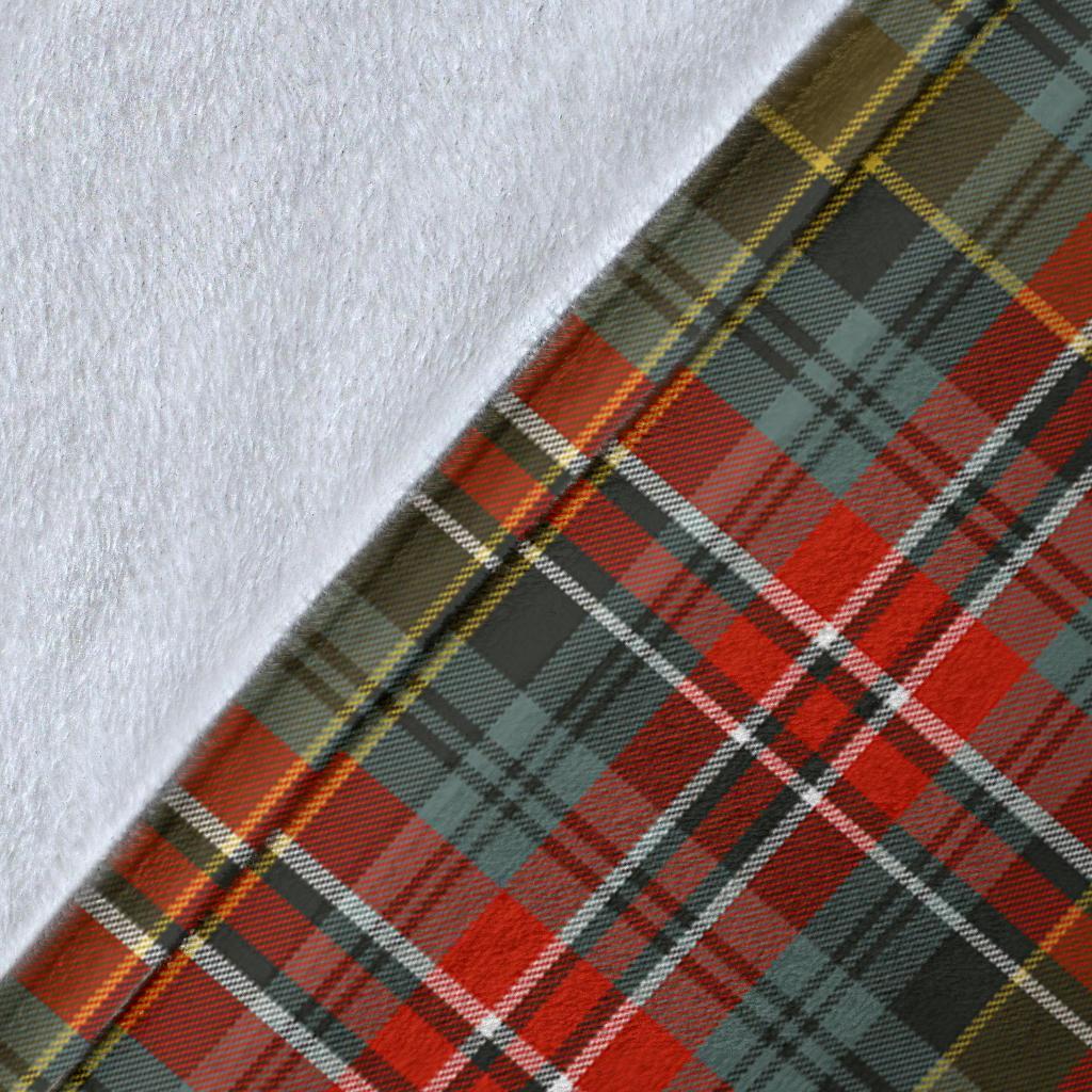 MacPherson Weathered Tartan Crest Blanket Wave Style