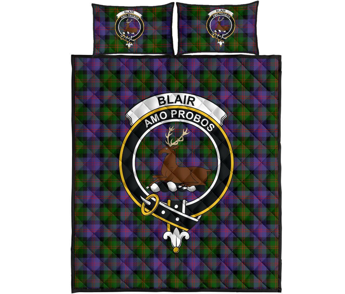 Blair Modern Tartan Crest Quilt Bed Set