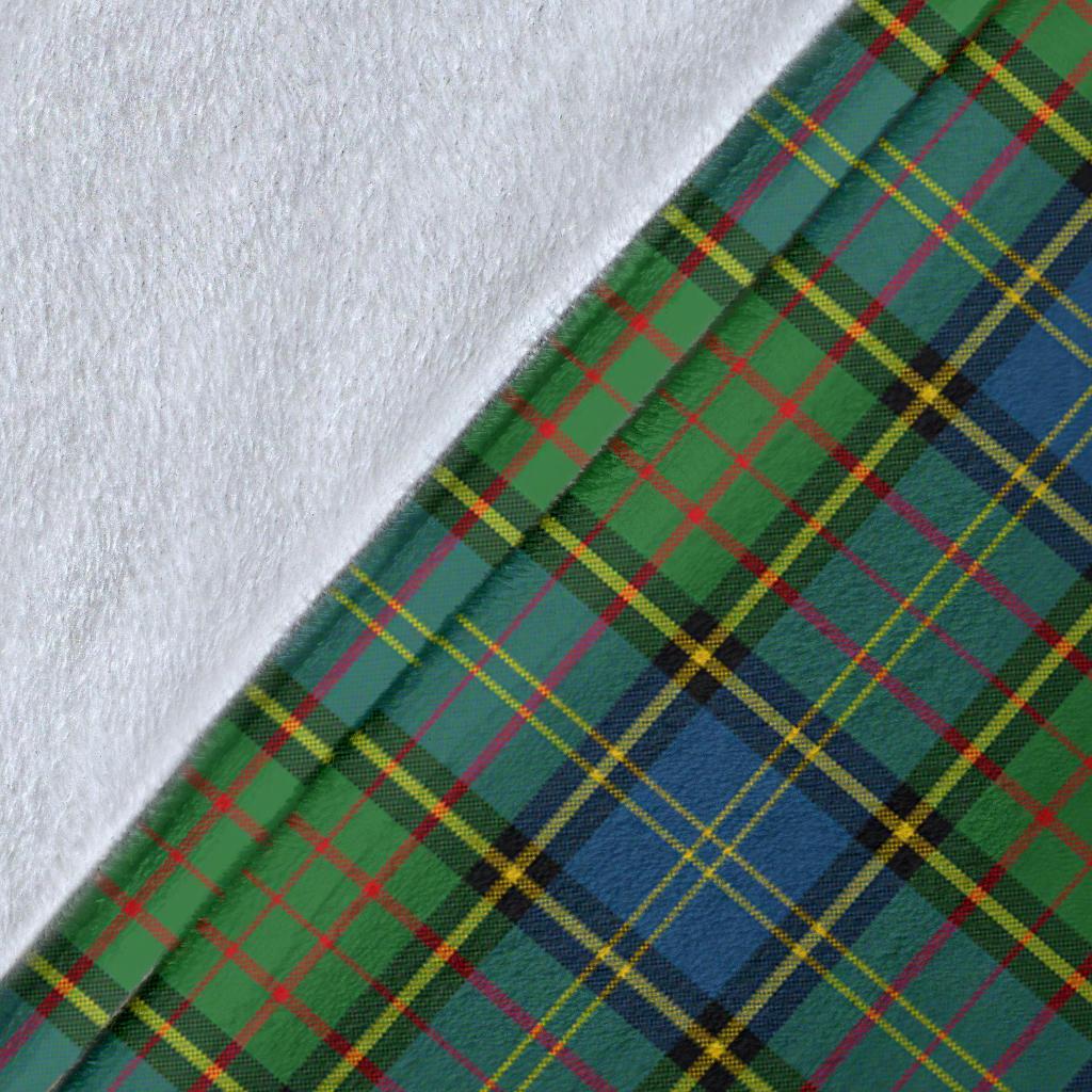 MacMillan Hunting Ancient Tartan Crest Blanket Wave Style