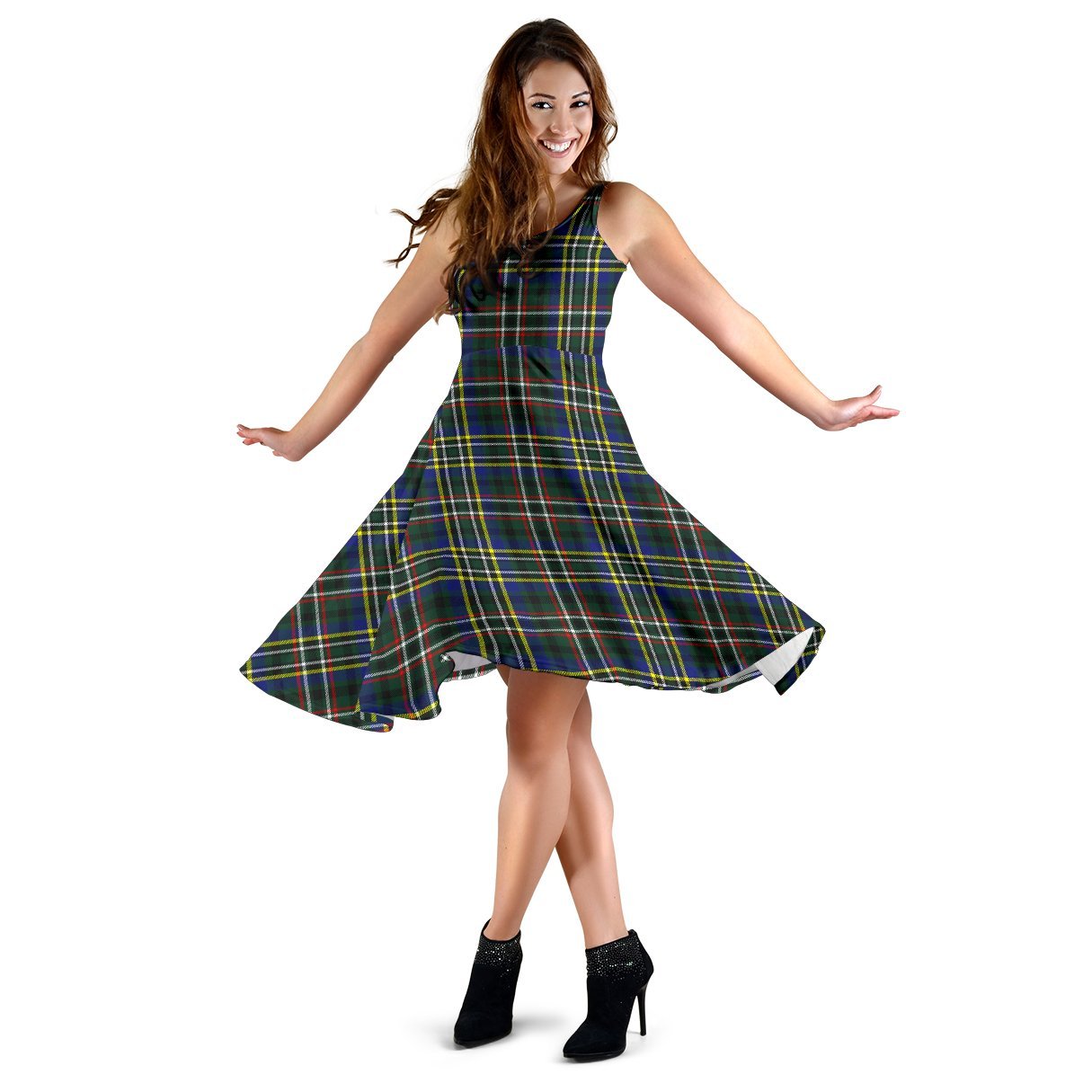 Scott Green Modern Tartan Midi Dress