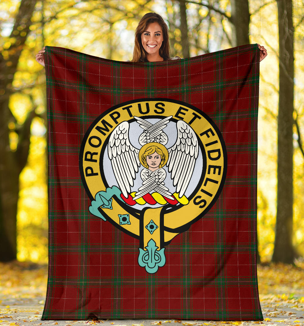 Carruthers Family Tartan Official Crest Blanket - 3 Sizes