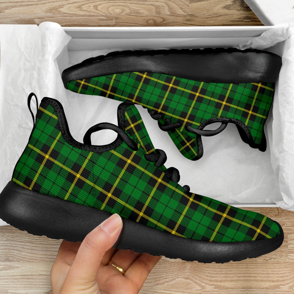 Wallace Hunting - Green Tartan Mesh Knit Sneakers