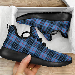 MacKay Blue Tartan Mesh Knit Sneakers