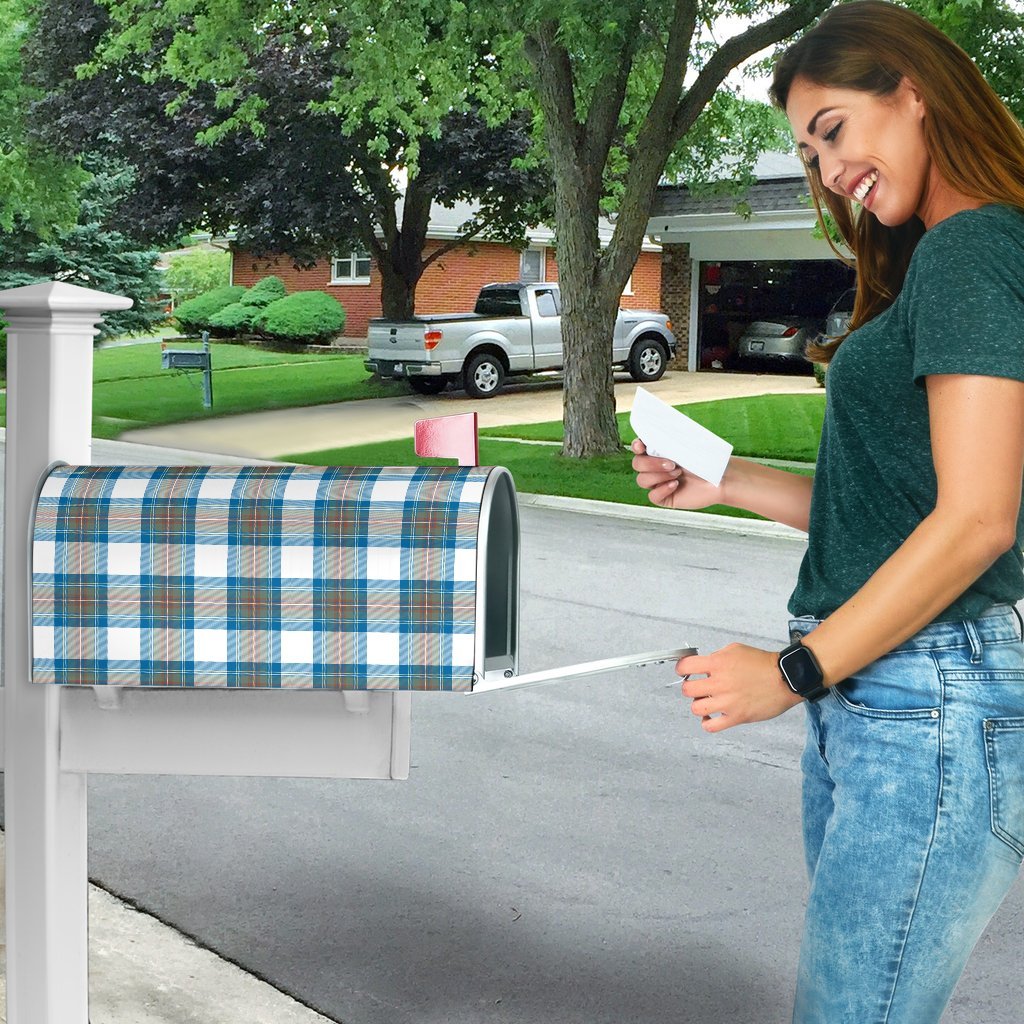 Stewart Muted Blue Tartan Mailbox