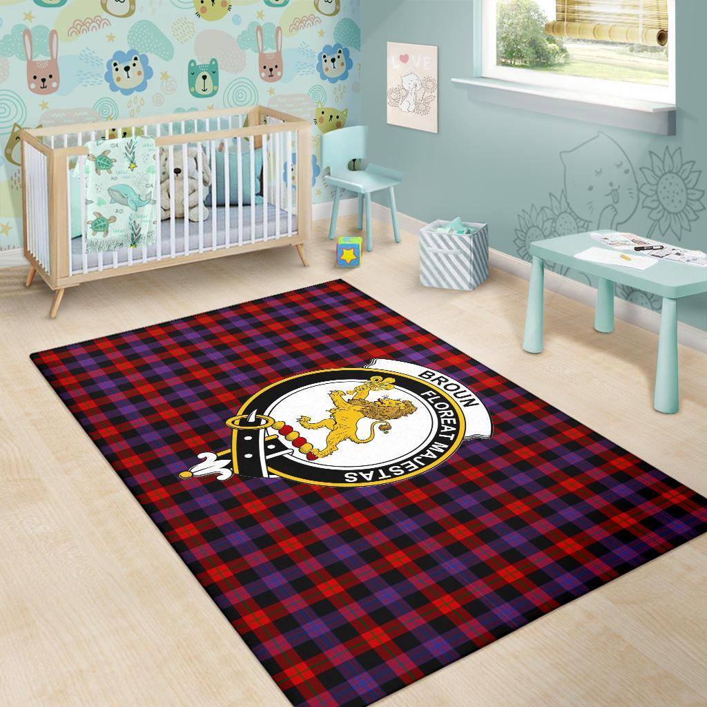 Broun Tartan Crest Area Rug