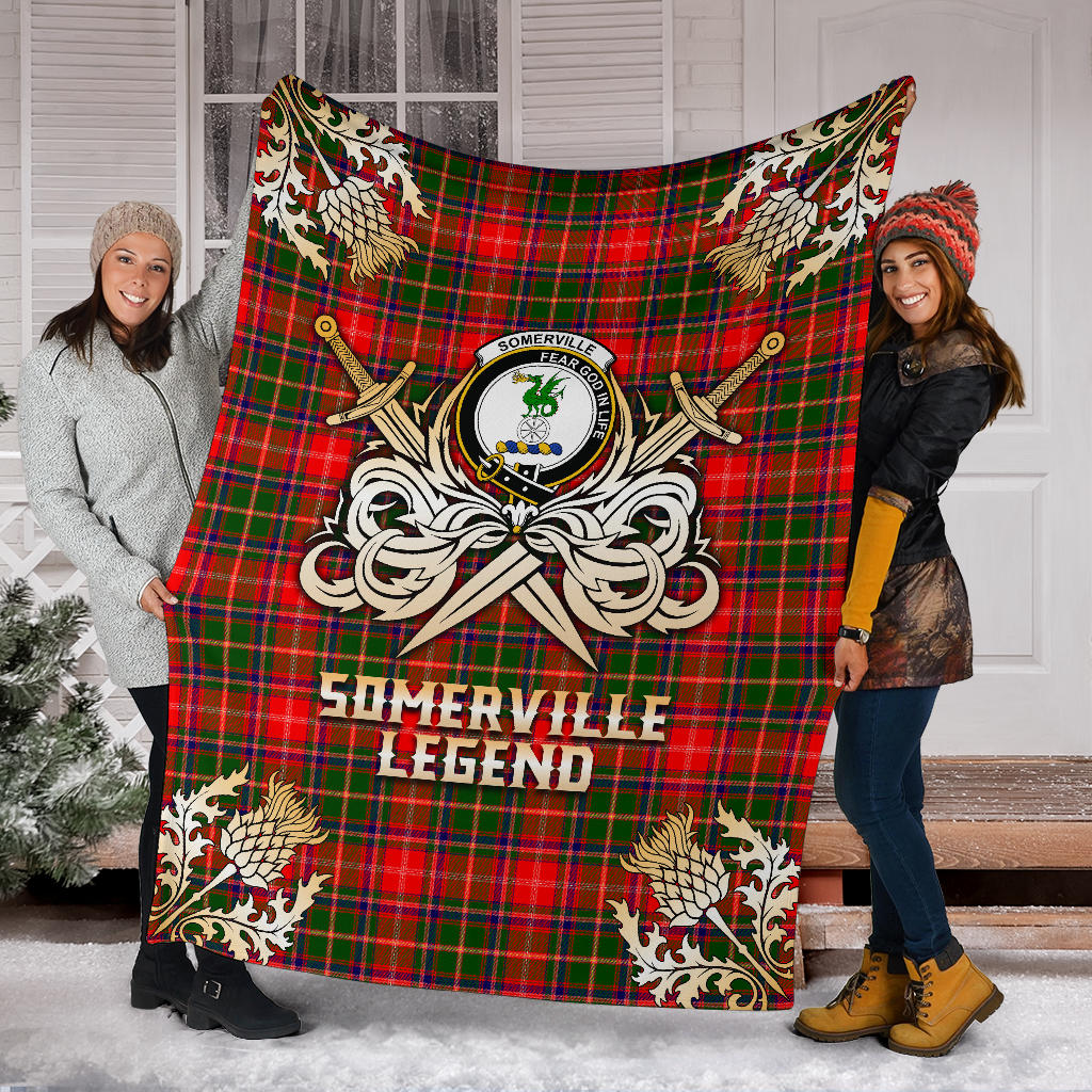 Somerville Modern Tartan Gold Courage Symbol Blanket - SP