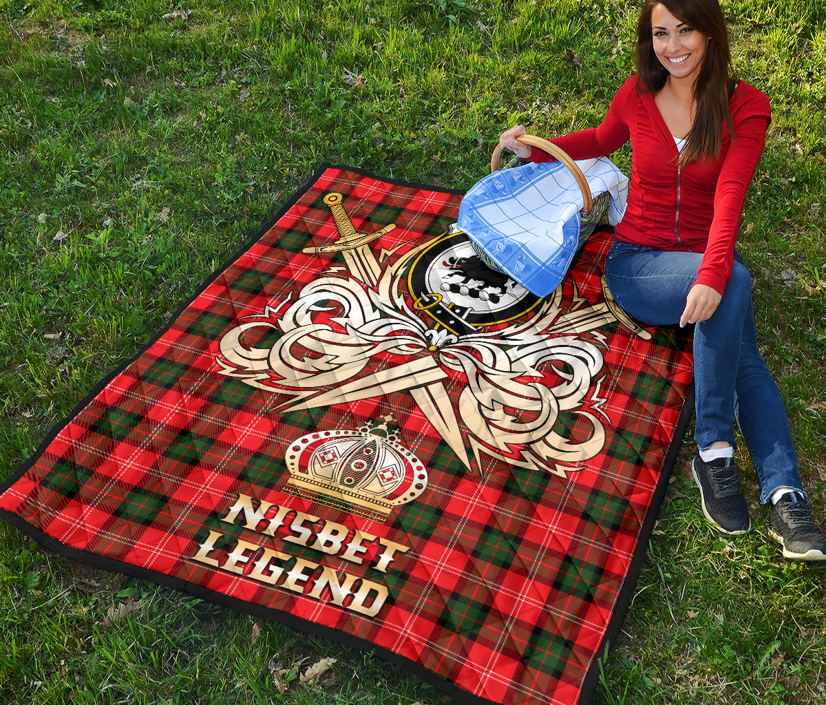 Nisbet Modern Tartan Crest Legend Gold Royal Premium Quilt SP